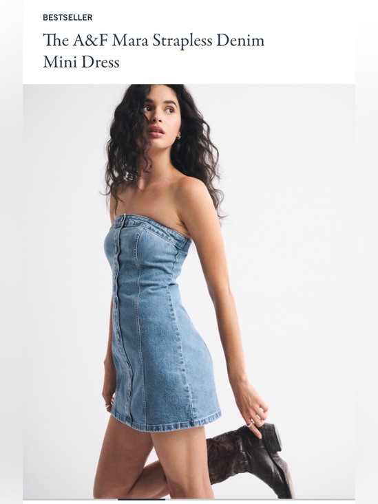 Abercrombie & Fitch Dresses & Skirts - Abercrombie & Fitch Mara Strapless Denim Mini Dress in Light Blue